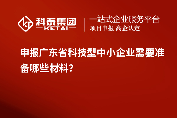 申報(bào)廣東省科技型中小企業(yè)需要準(zhǔn)備哪些材料？