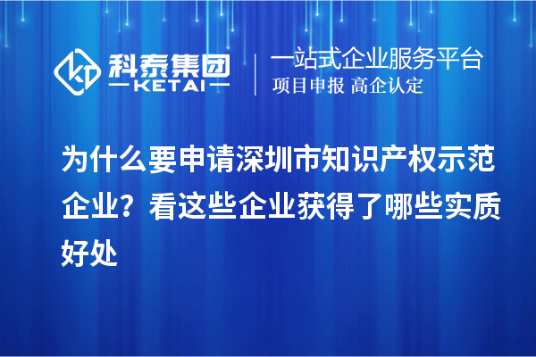 為什么要申請深圳市知識產(chǎn)權(quán)示范企業(yè)？看這些企業(yè)獲得了哪些實質(zhì)好處