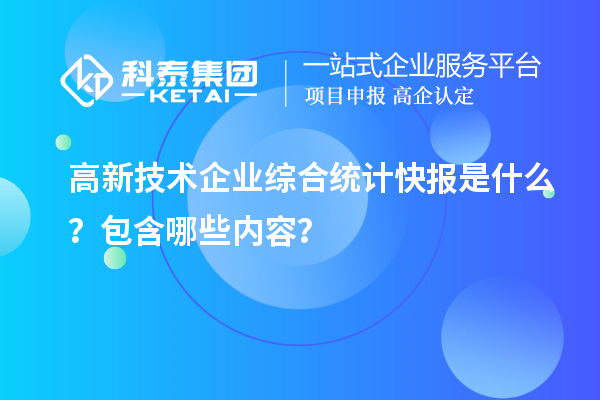 高新技術(shù)企業(yè)綜合統(tǒng)計(jì)快報(bào)是什么？包含哪些內(nèi)容？