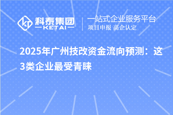 2025年廣州技改資金流向預測：這3類企業(yè)最受青睞