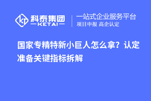 國家專精特新小巨人怎么拿？認定準備關鍵指標拆解