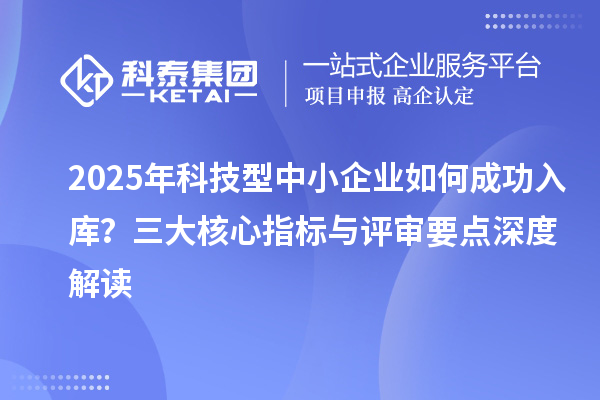 2025年科技型中小企業(yè)如何成功入庫？三大核心指標與評審要點深度解讀